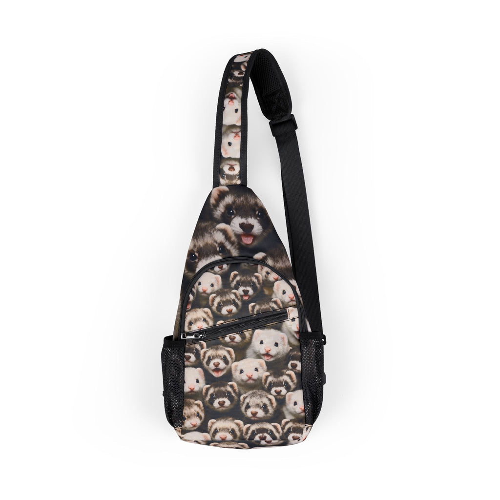 Gray Ferret Collage Chest Bag