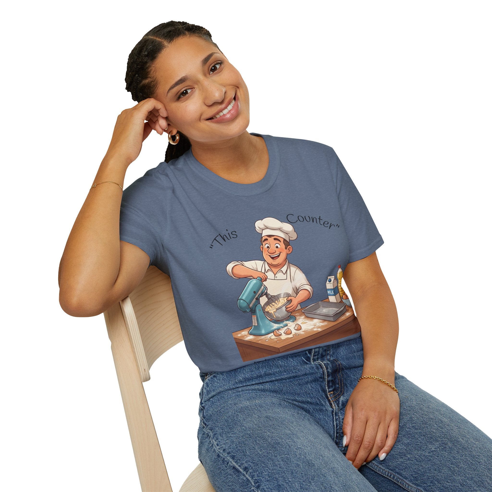 This Counter Didn't Stand a Chance Unisex Graphic T-Shirt – Funny Baking Chef Cotton Tee