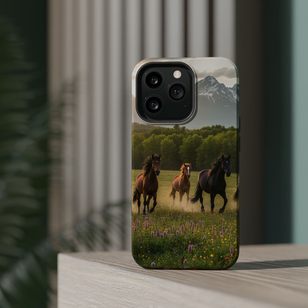 Running Horses Phone Case | Magnetic Impact-Resistant Case