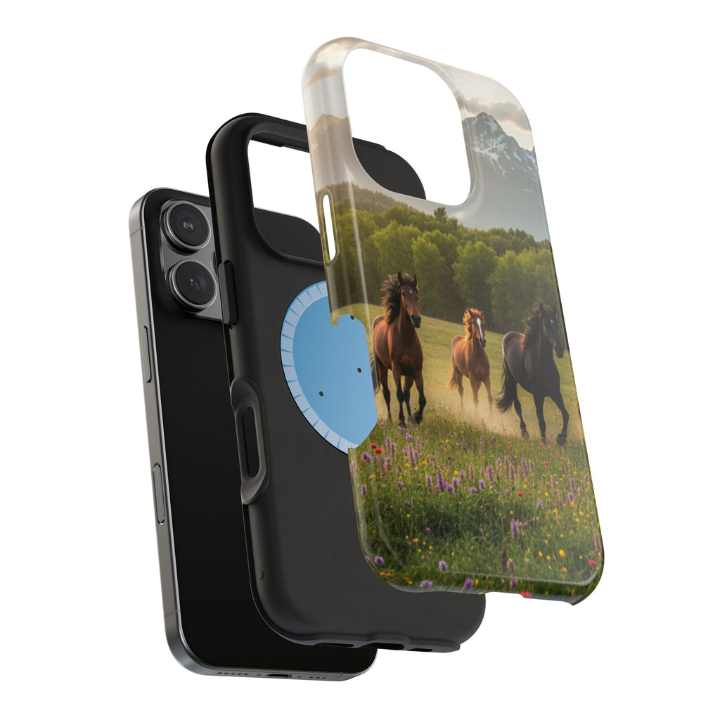 Running Horses Phone Case | Magnetic Impact-Resistant Case