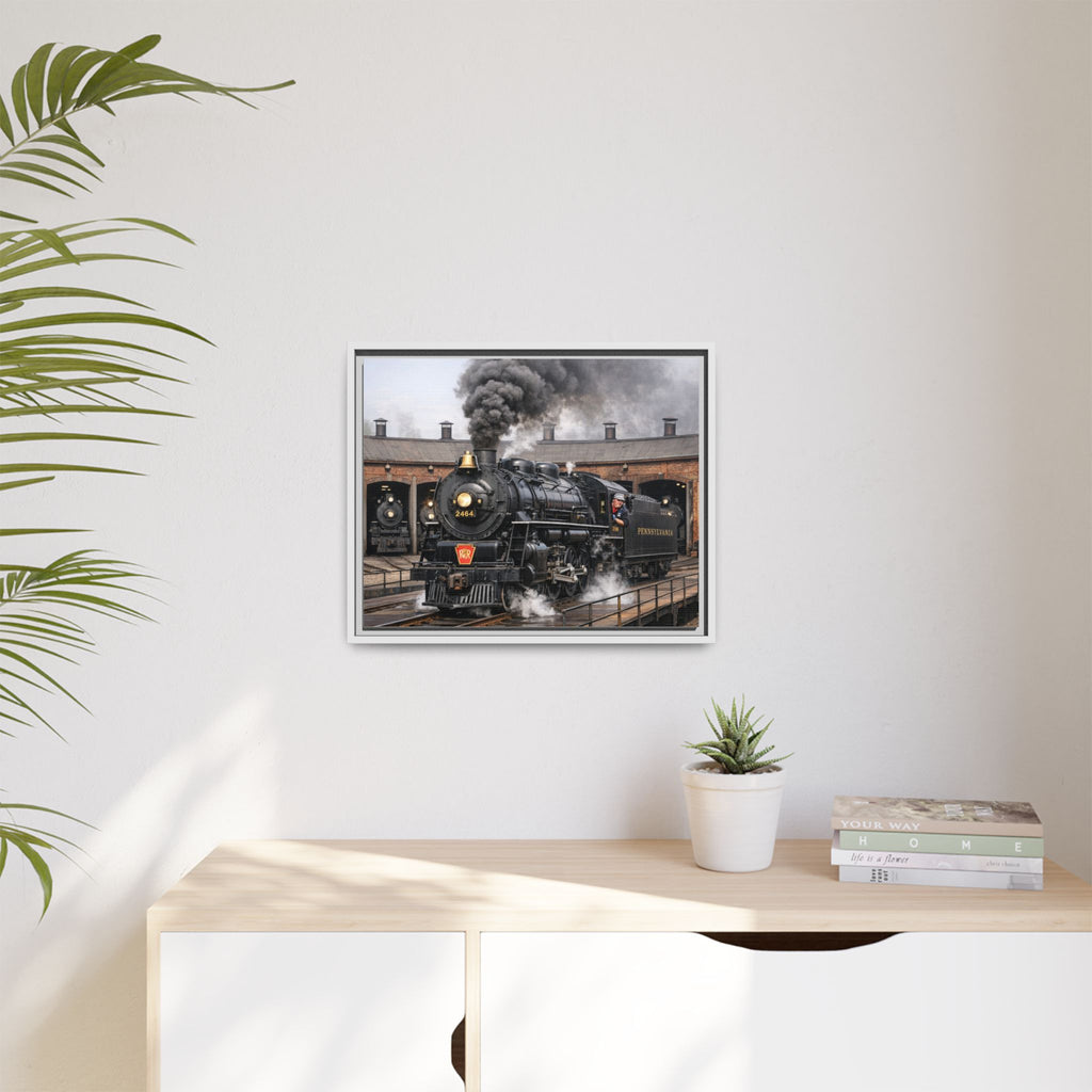Framed Steam Train/Matte Canvas60 (Multi-color)