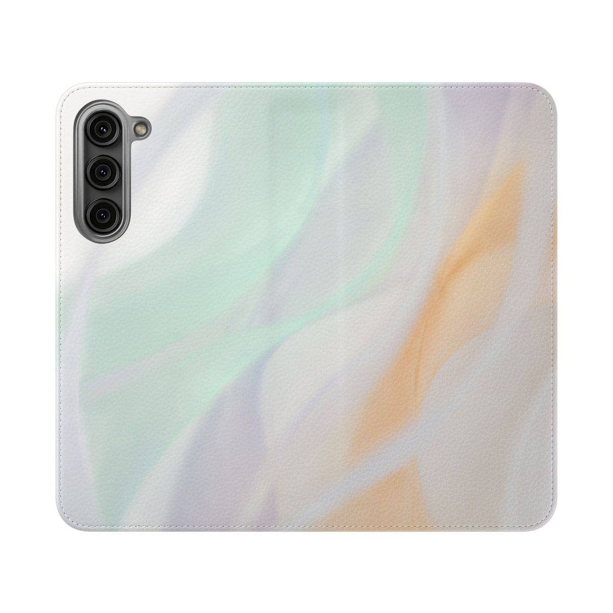 Pastel Marble Flip Case / Soft Watercolor Phone Wallet Cover with Card Slots