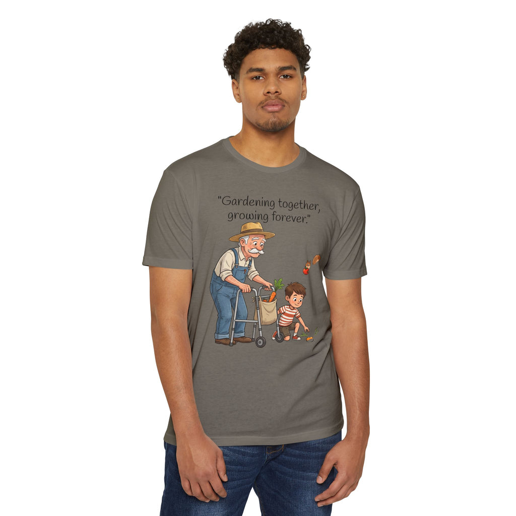 Gardening Together T-Shirt — "Gardening together, growing forever." Grandparent & Child Garden Tee
