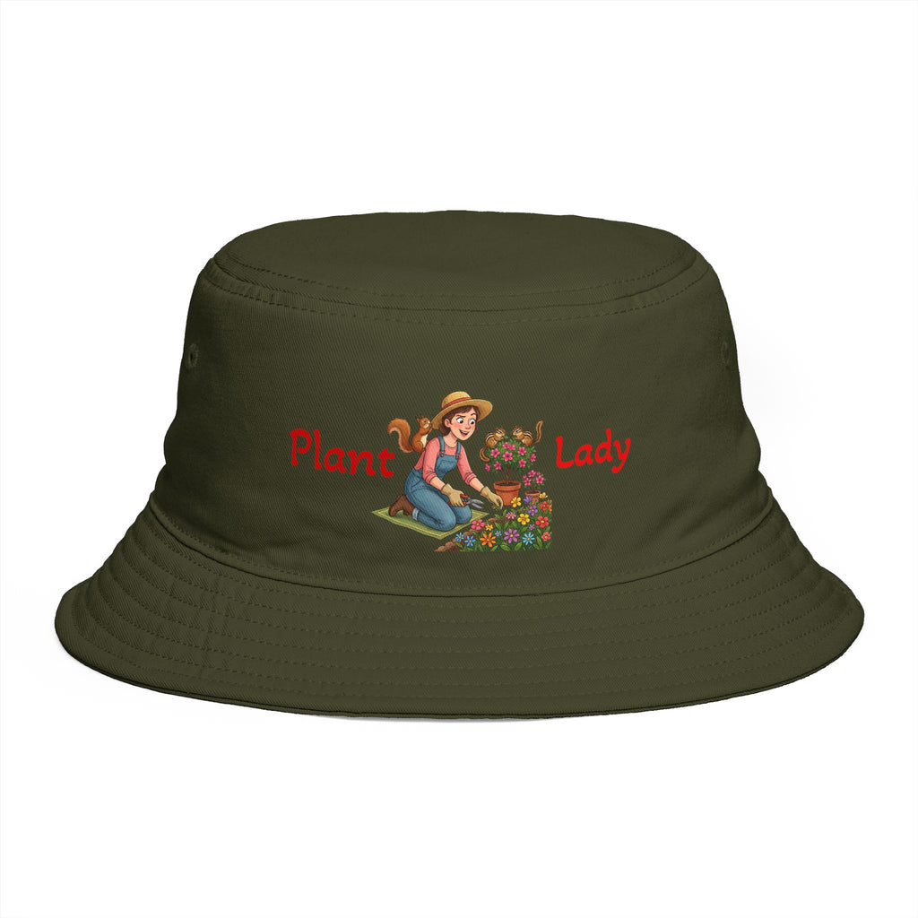 Plant Lady bucket hat | lady planting flowers floral gardening design