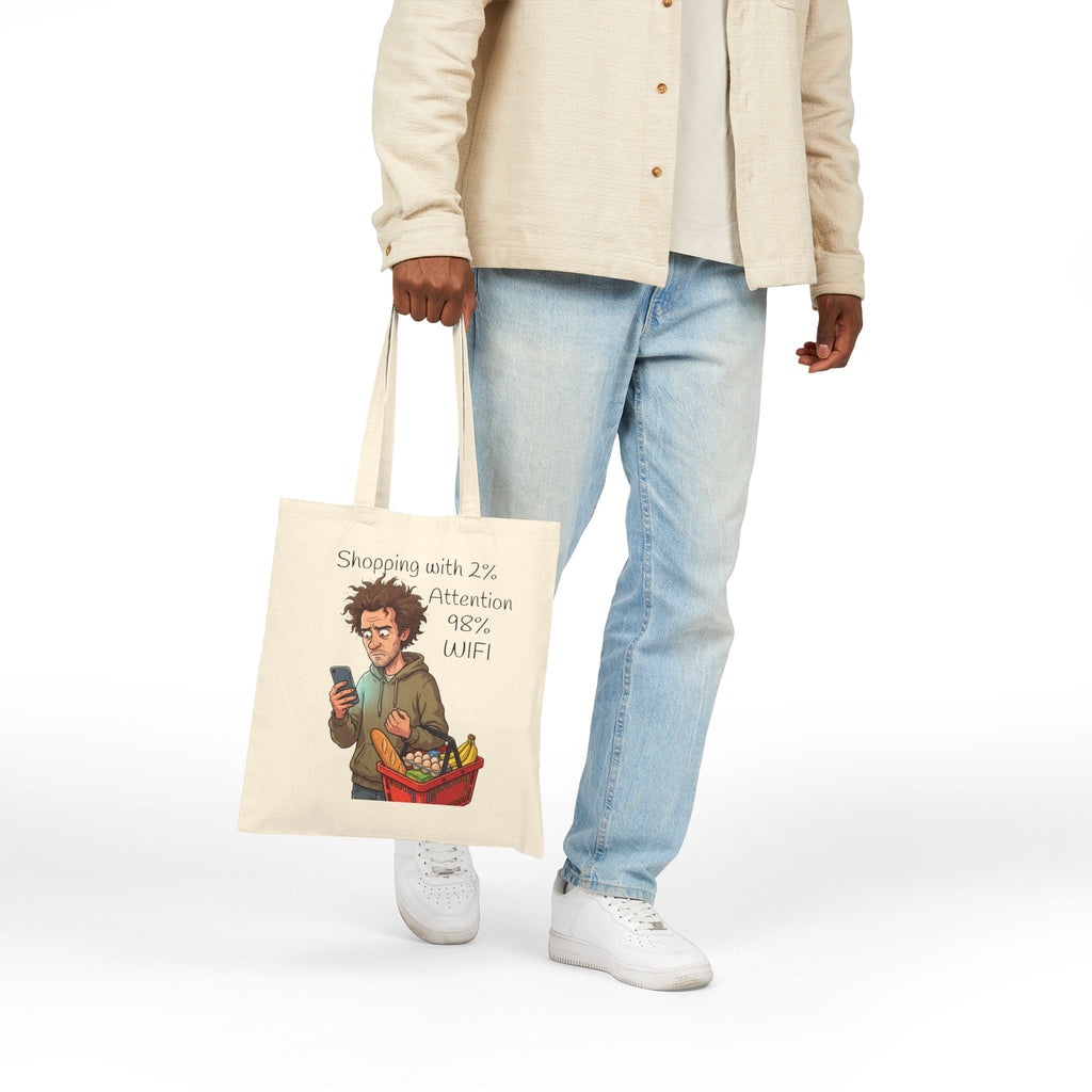 Tote Bag / Wifi Funny Grocery Canvas Tote