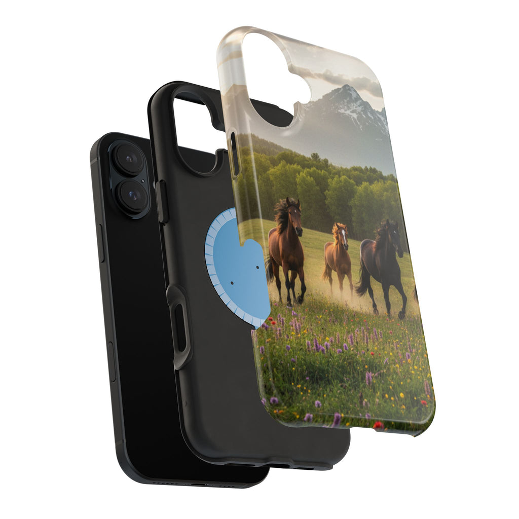 Running Horses Phone Case | Magnetic Impact-Resistant Case