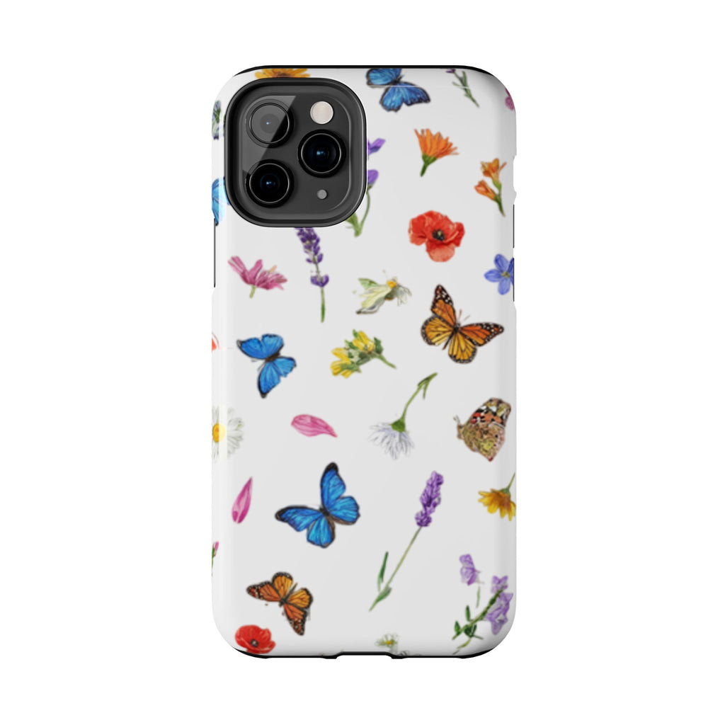 Butterfly Meadow Tough Phone Case / Floral Protective Phone Cover