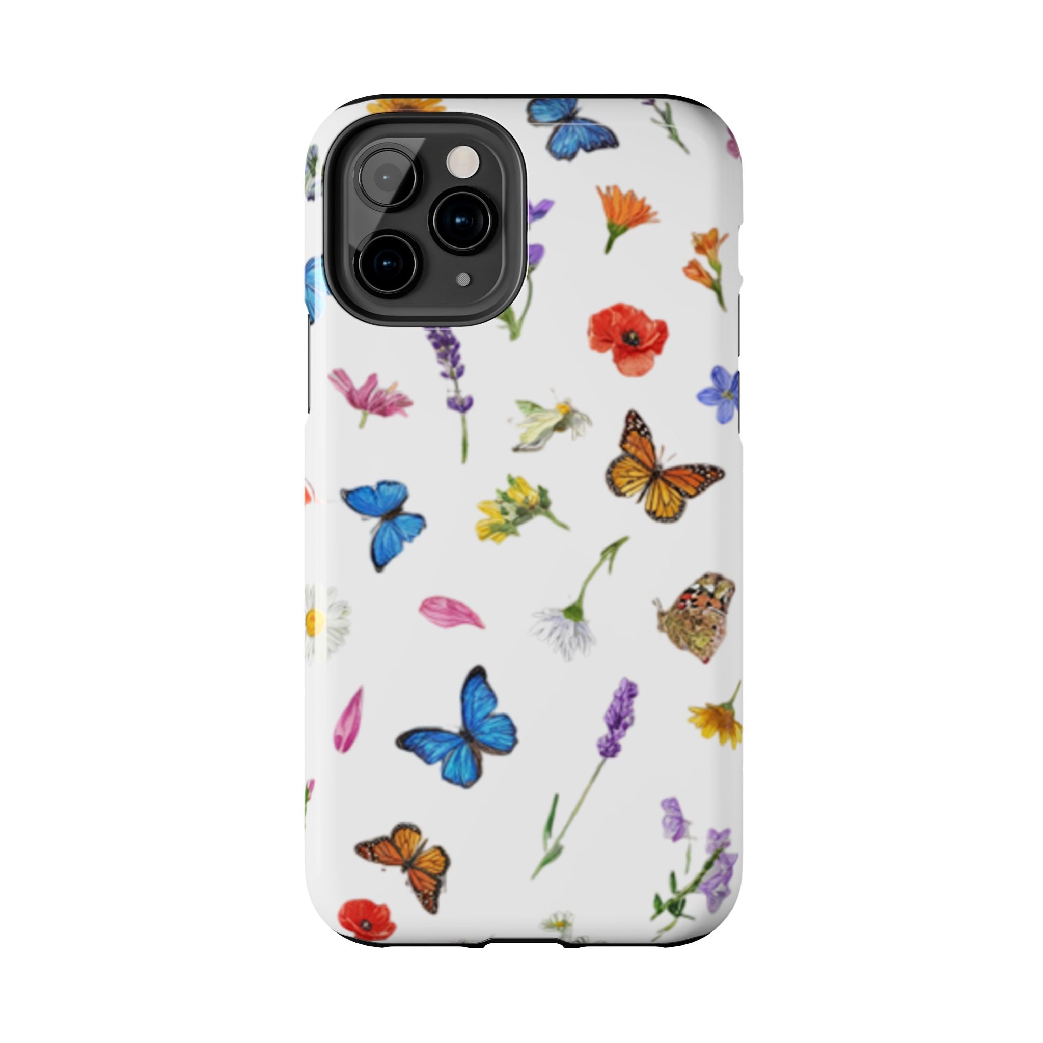 Butterfly Meadow Tough Phone Case / Floral Protective Phone Cover