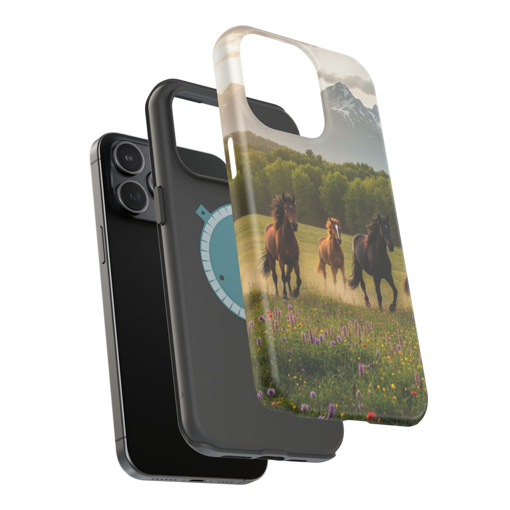 Running Horses Phone Case | Magnetic Impact-Resistant Case