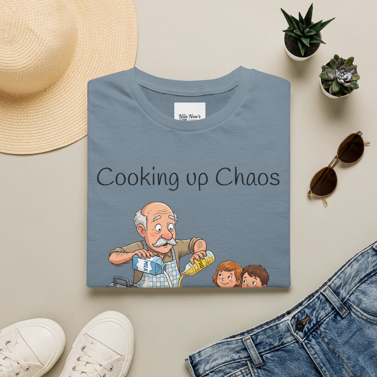 Cooking Up Chaos One Waffle at a Time Unisex Graphic T-Shirt – Funny Kitchen Cotton Tee