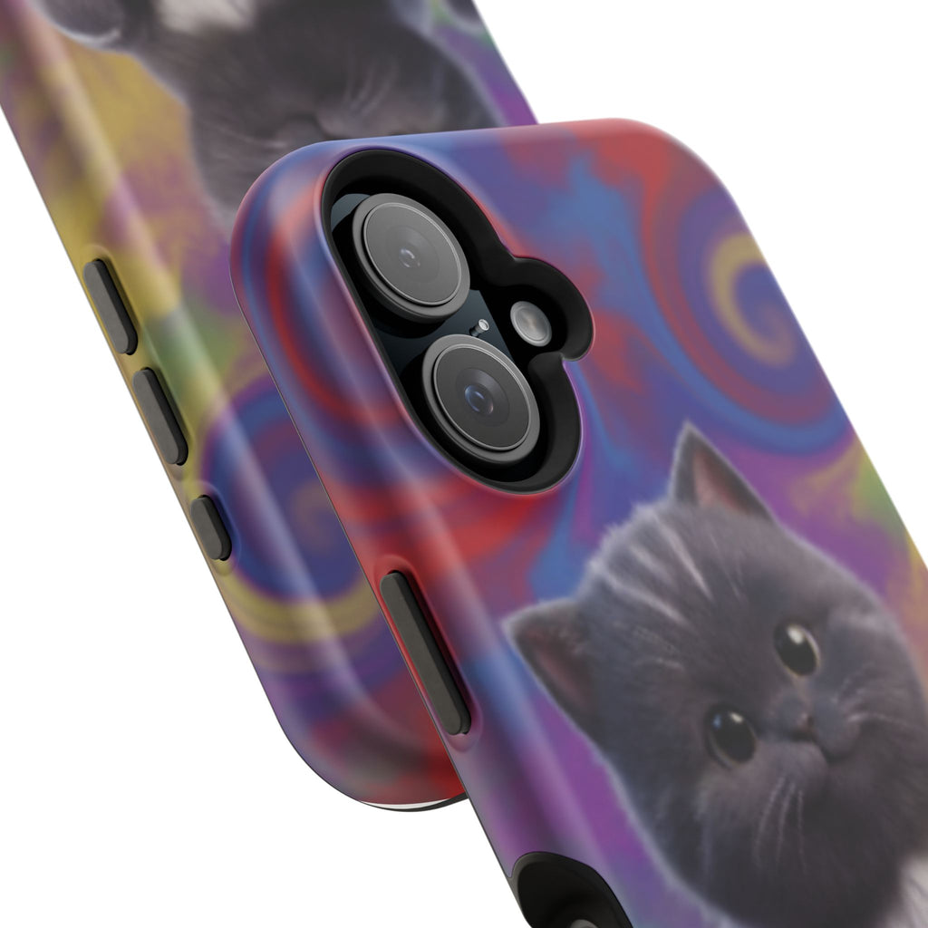 Kawaii Gray Kitten phone case | Impact-Resistant Case