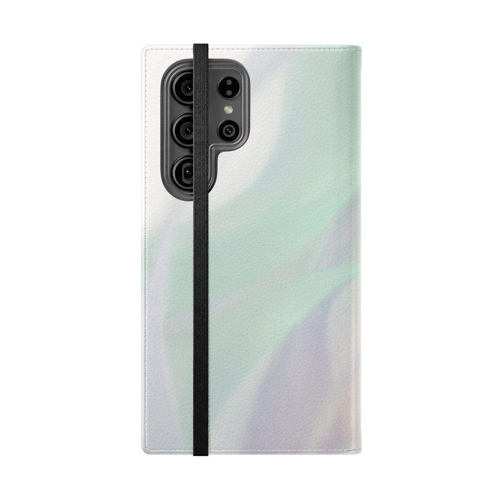 Pastel Marble Flip Case / Soft Watercolor Phone Wallet Cover with Card Slots