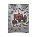 Vintage Red Tractor Comforter | Kids Farm Machine Pattern