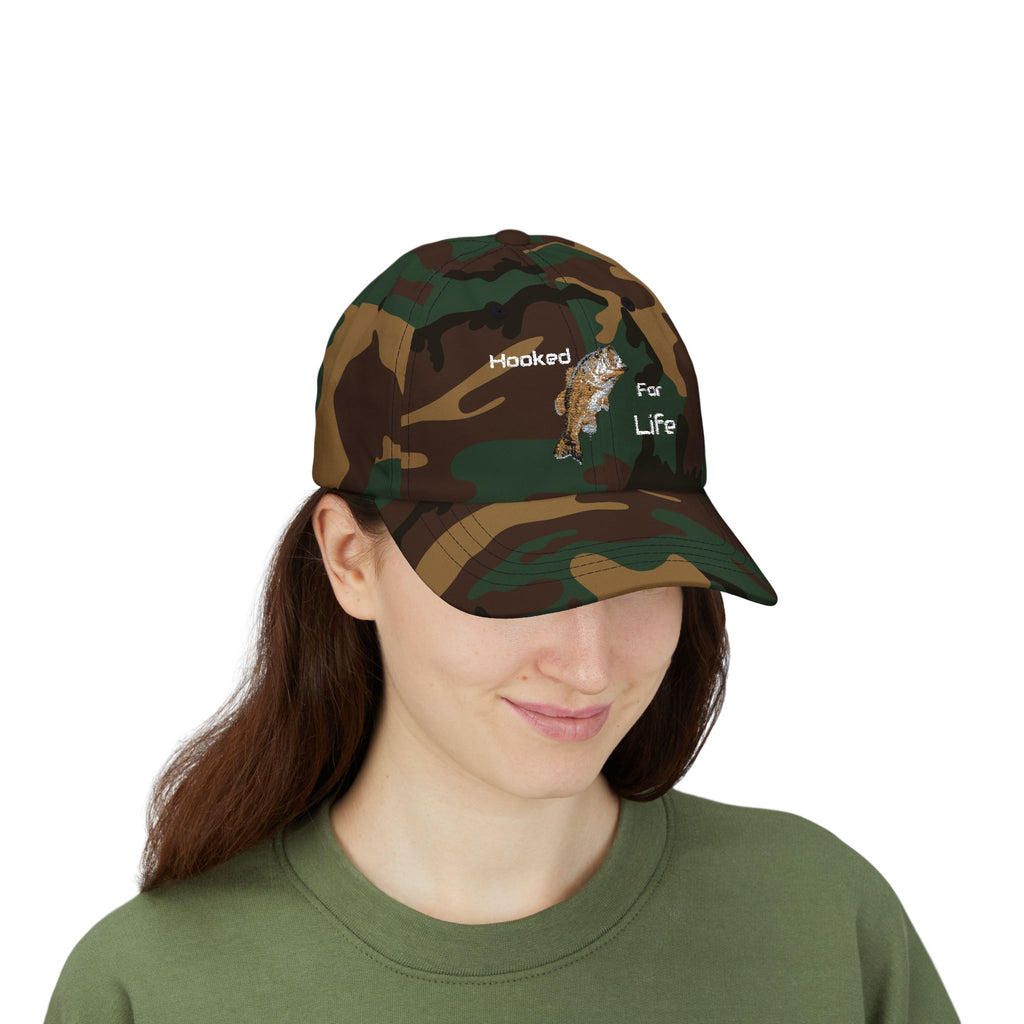 Hooked For Life Fishing Dad Cap | Baseball Hat