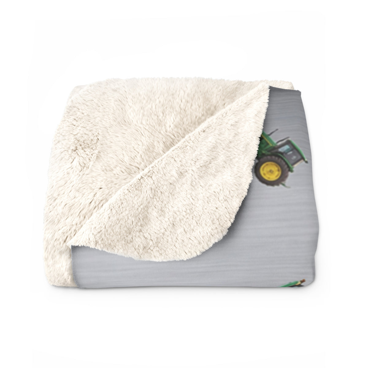Vintage Tractor Pattern Sherpa Blanket | Farm Tractor Throw, Rustic Tractor Print