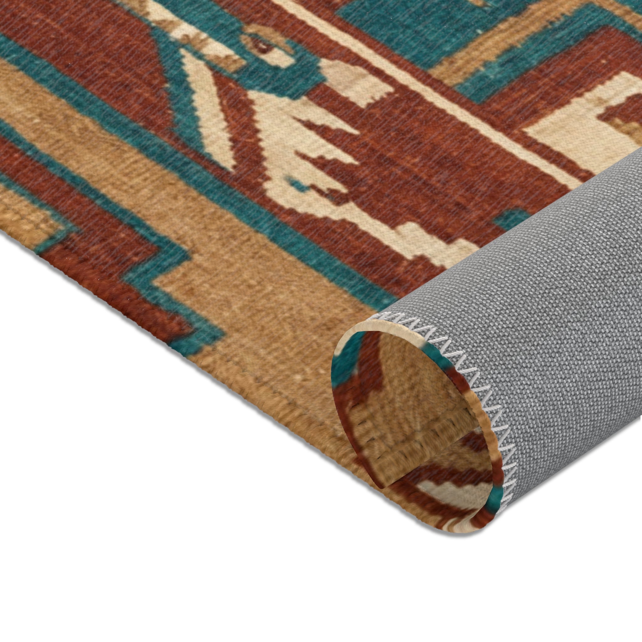 Southwestern Aztec Eagle Pattern Area Rug | Tribal Geometric Floor Mat