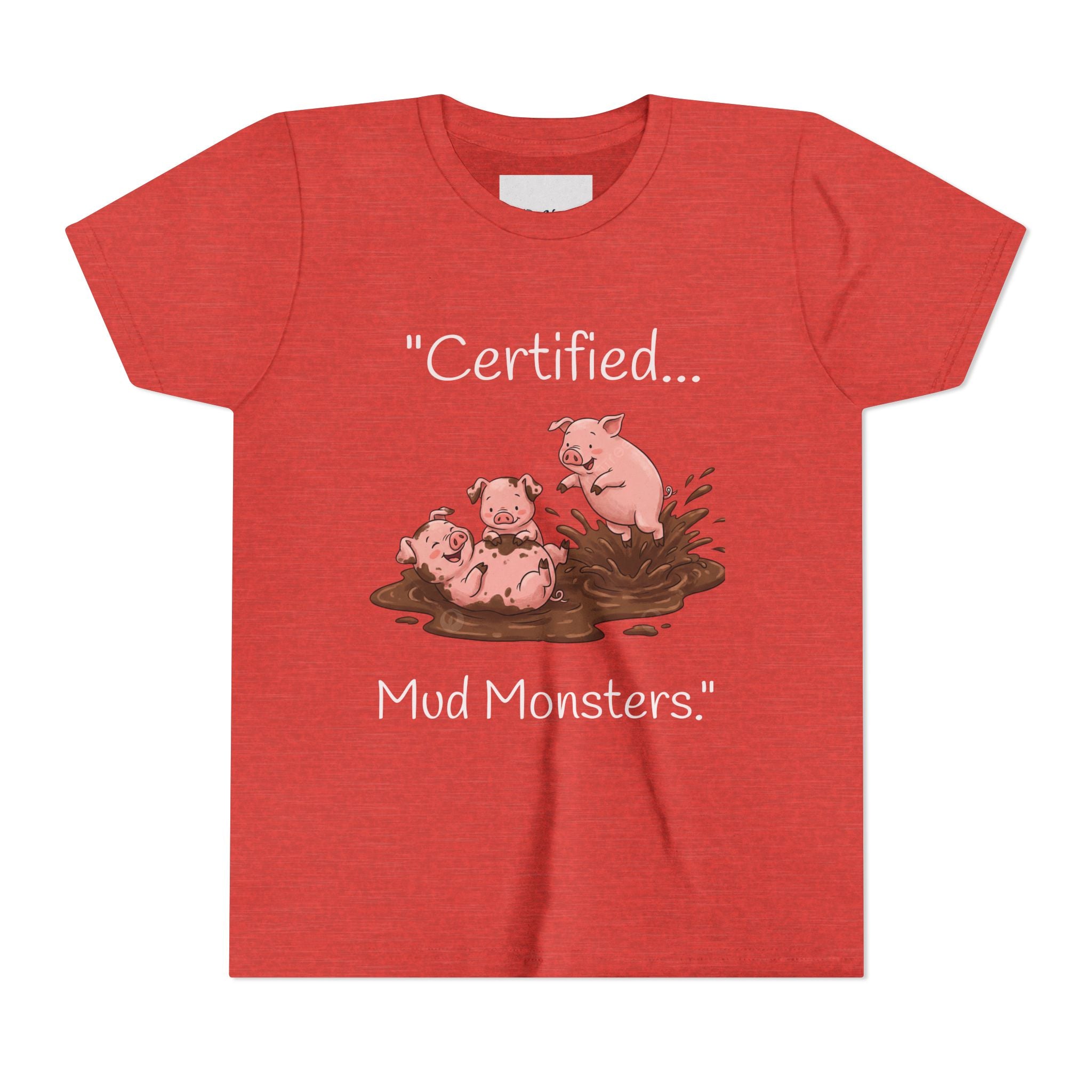 Youth Tee / "Certified Mud Monsters" Playful Piglets Graphic