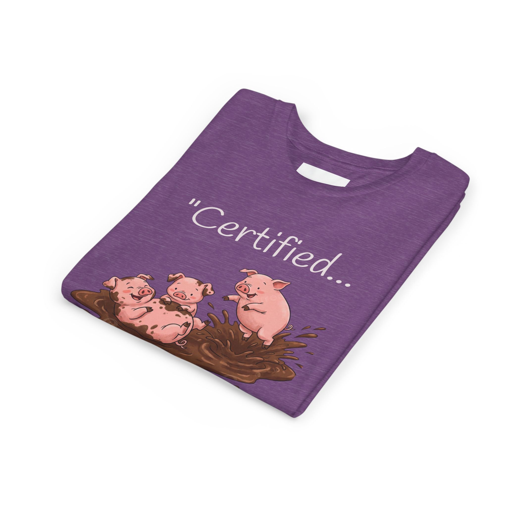 Youth Tee / "Certified Mud Monsters" Playful Piglets Graphic