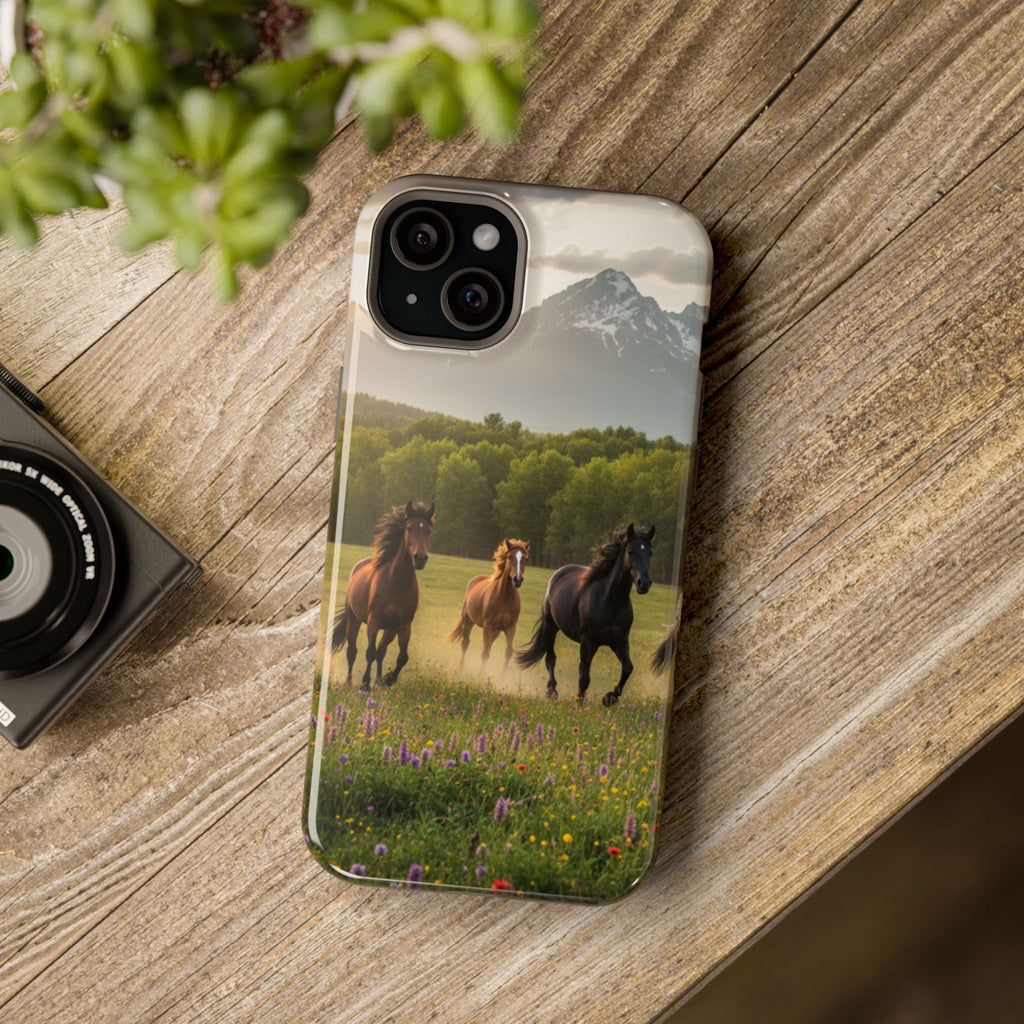 Running Horses Phone Case | Magnetic Impact-Resistant Case