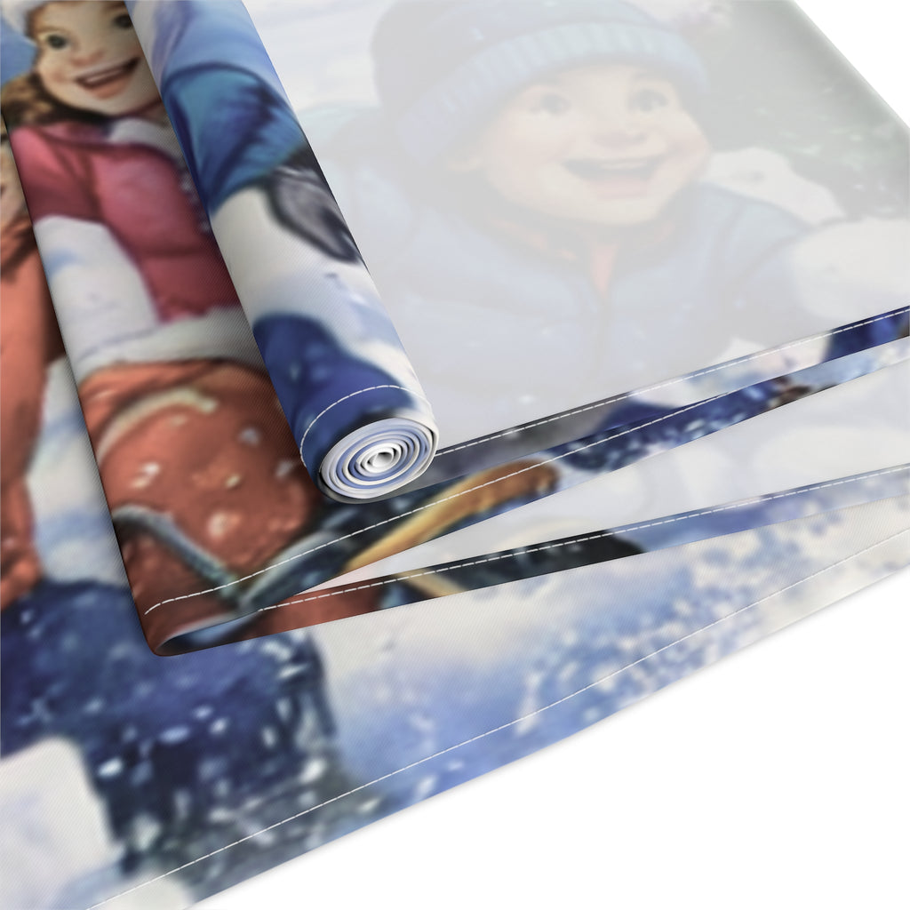 Snowball Fight Snowman Table Runner | Winter Christmas Table Decor