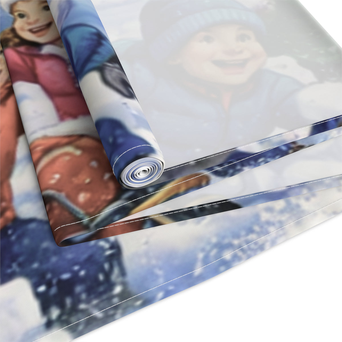 Snowball Fight Snowman Table Runner | Winter Christmas Table Decor
