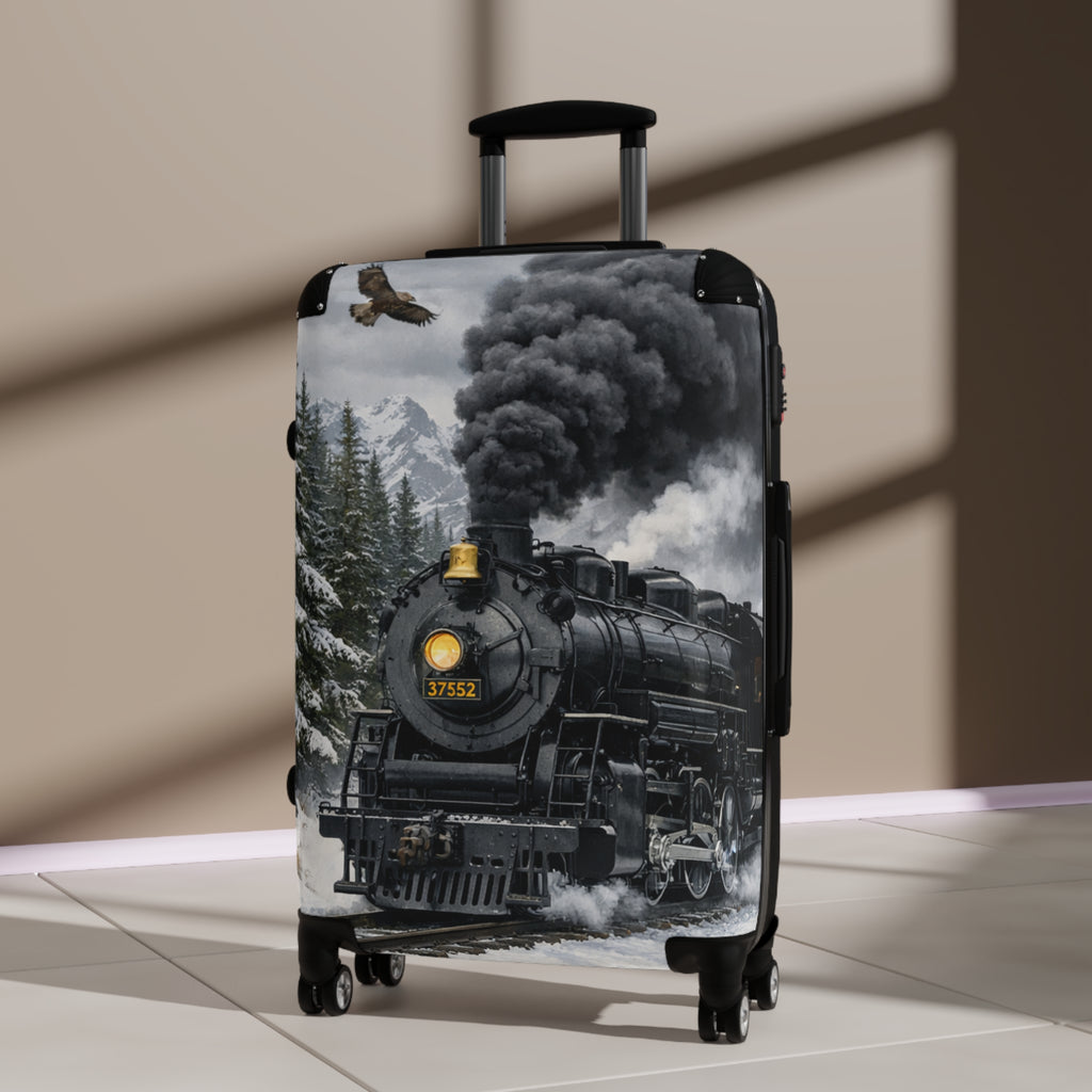 Vintage Steam Locomotive Suitcase | Train Travel Luggage