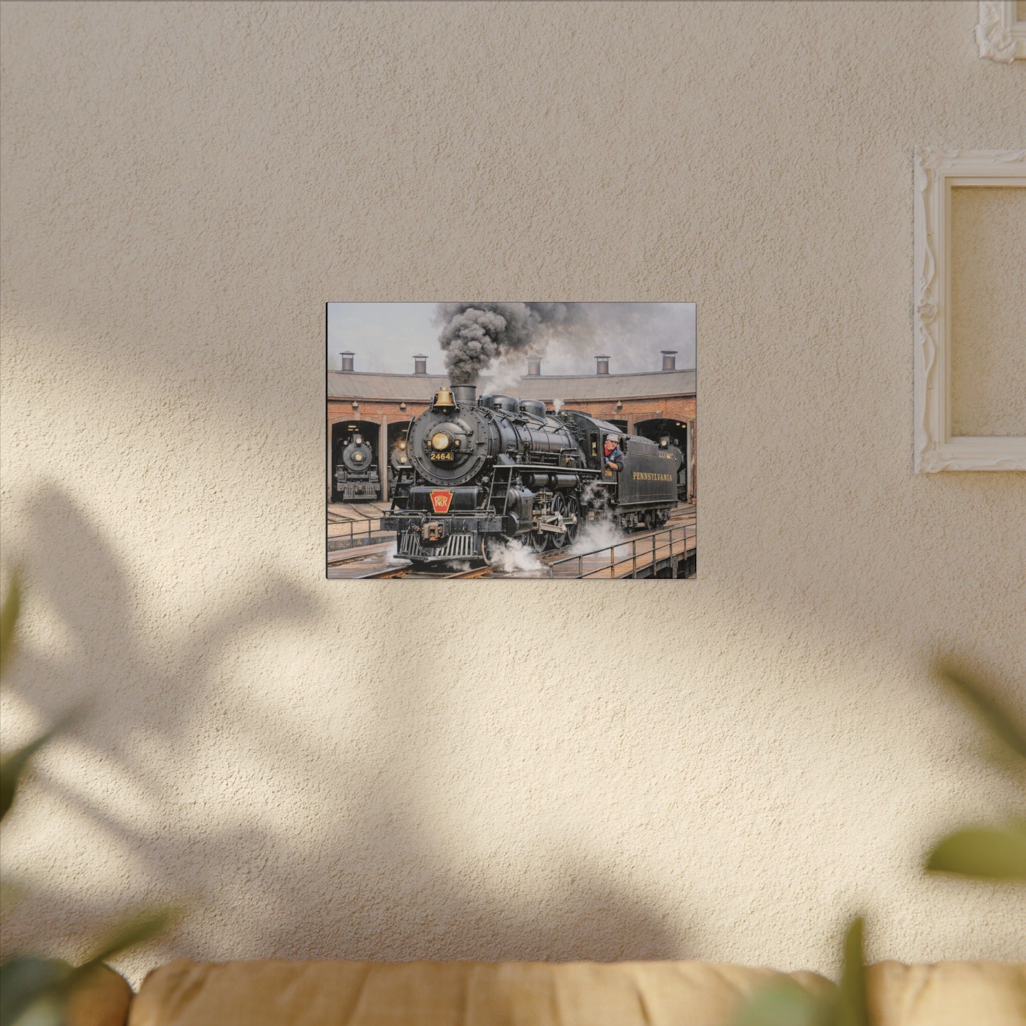 Vintage Steam Locomotive Canvas Print — Pennsylvania Railroad Train Wall Art