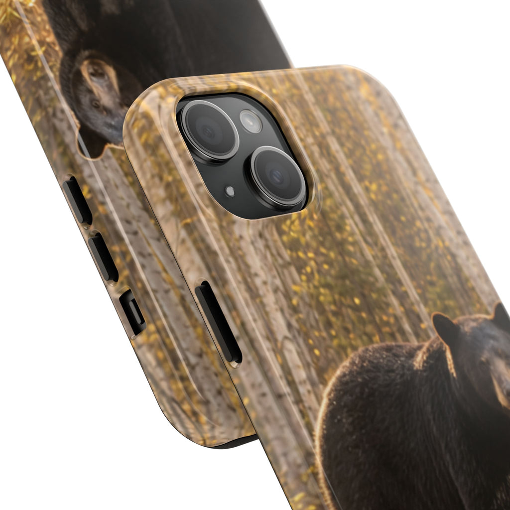 Black Bear Forest Phone Case | Tough Phone Case