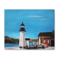 Lighthouse Coastal Painting Canvas | Matte Stretched Wall Art