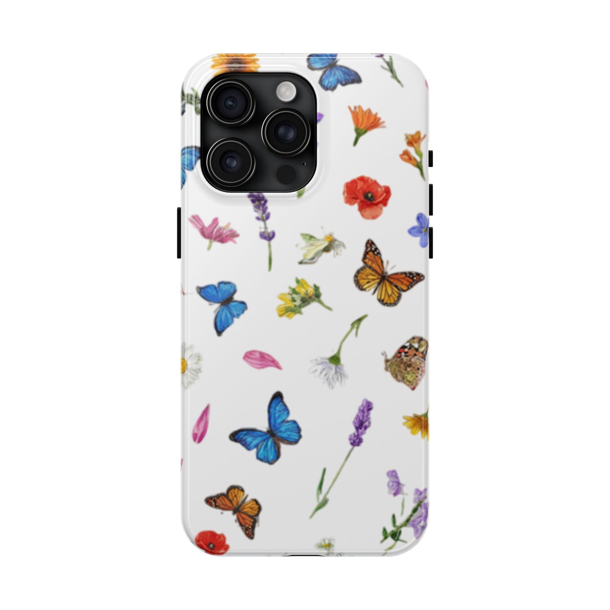 Butterfly Meadow Tough Phone Case / Floral Protective Phone Cover