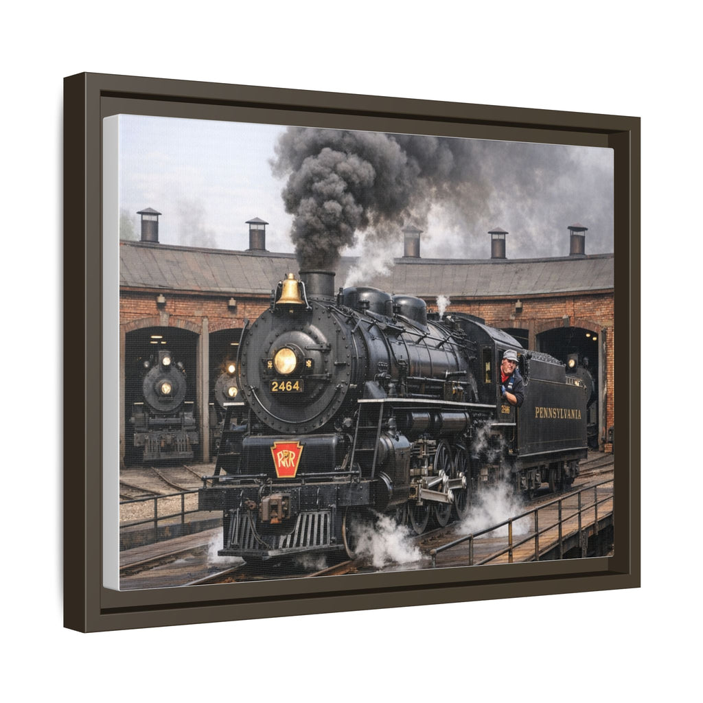 Framed Steam Train/Matte Canvas60 (Multi-color)
