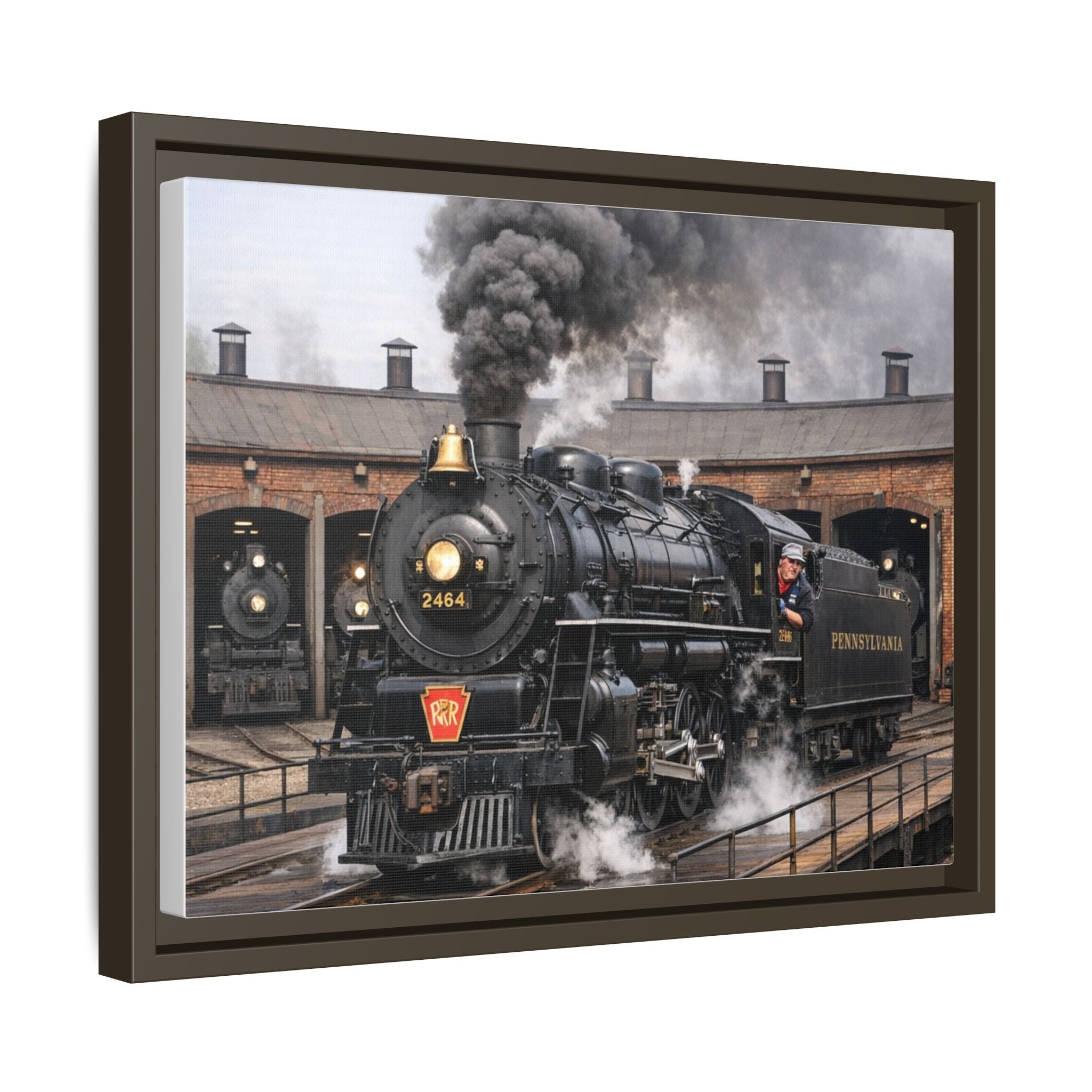 Framed Steam Train/Matte Canvas60 (Multi-color)