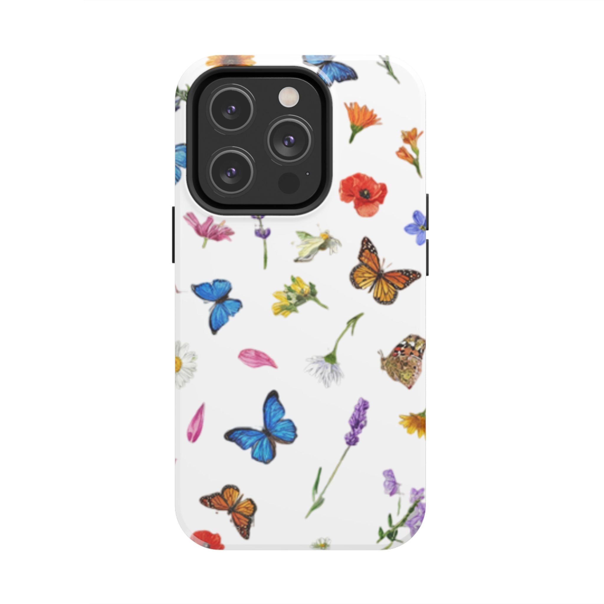 Butterfly Meadow Tough Phone Case / Floral Protective Phone Cover