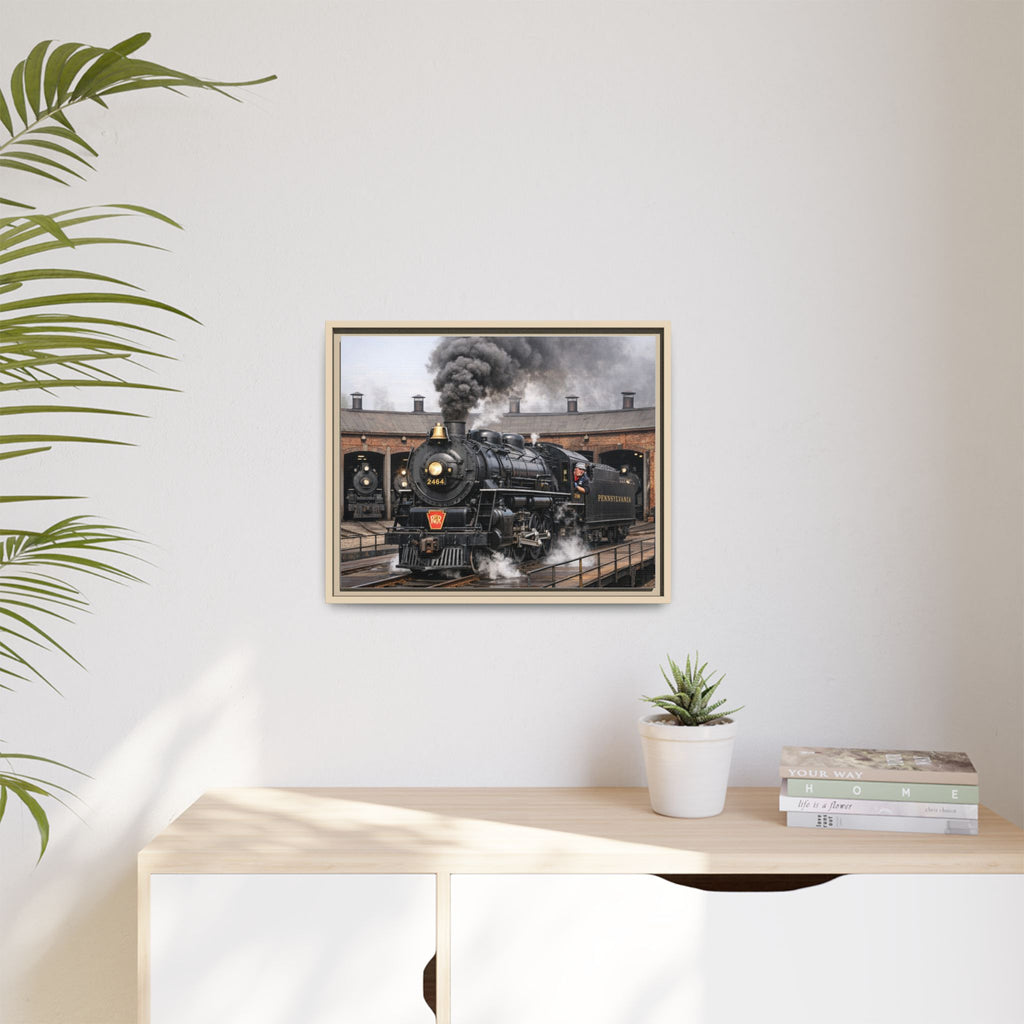 Framed Steam Train/Matte Canvas60 (Multi-color)