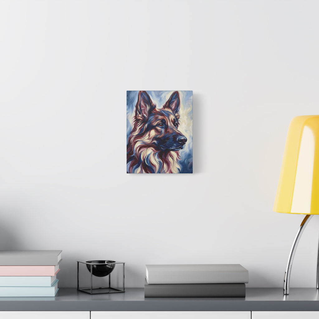 Colorful German Shepherd Portrait Canvas