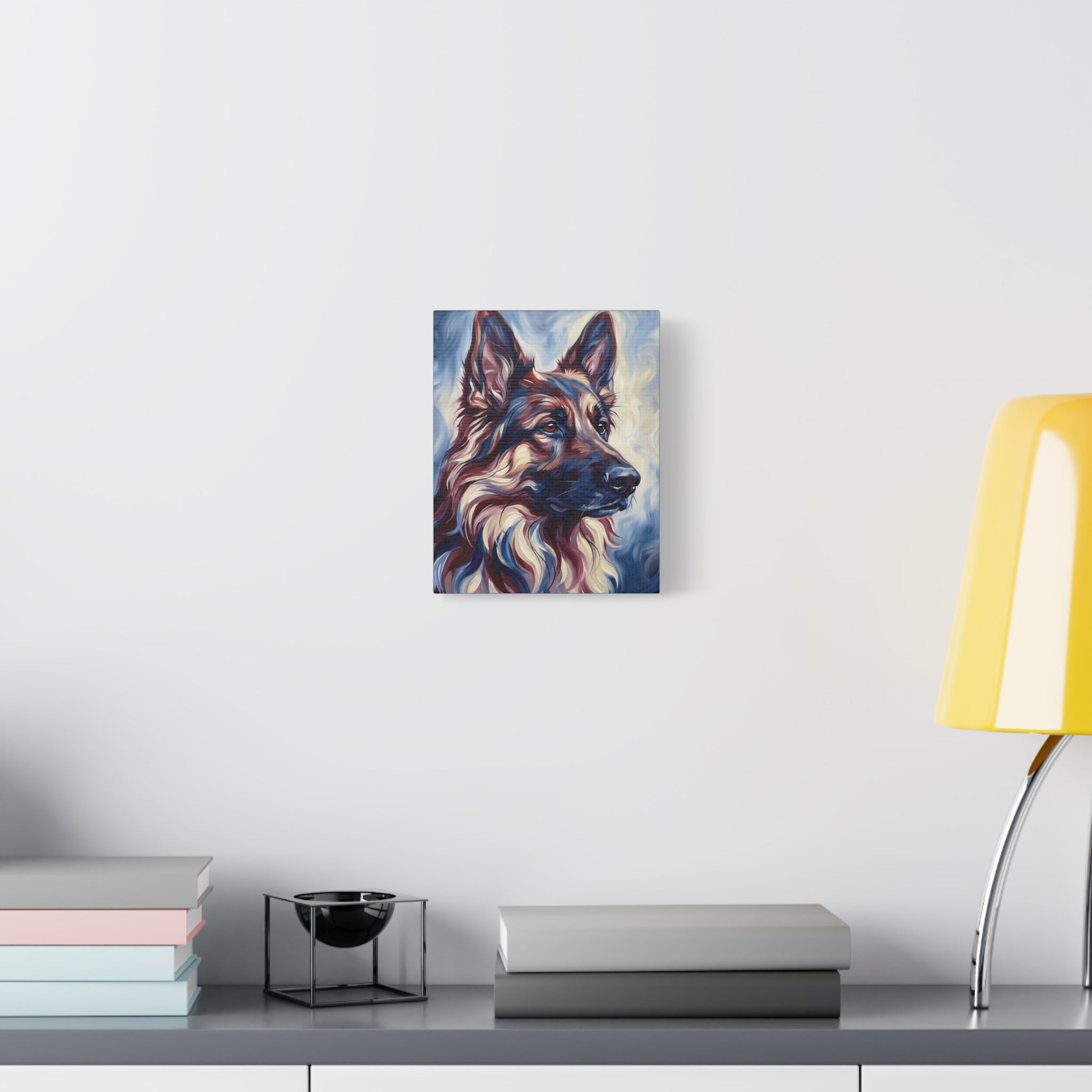 Colorful German Shepherd Portrait Canvas