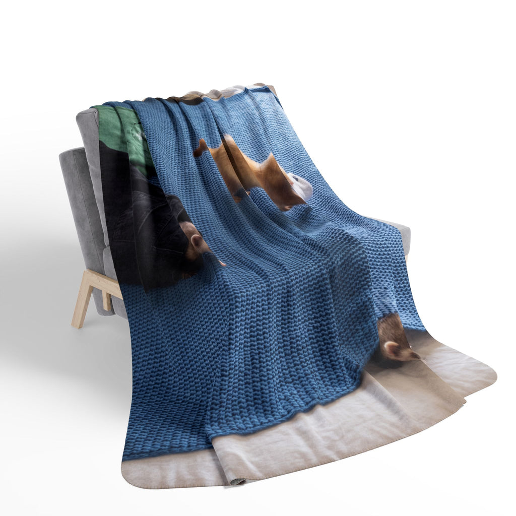 Funny Ferrets /Fleece Sherpa Blanket
