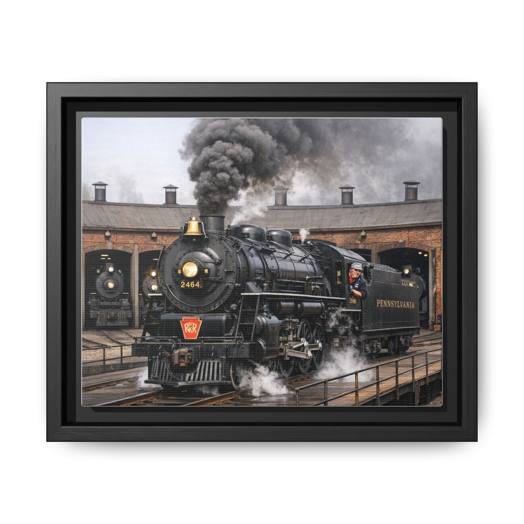 Framed Steam Train/Matte Canvas60 (Multi-color)