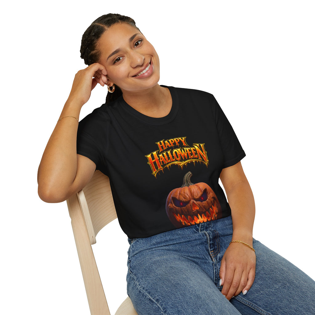 Happy Halloween Pumpkin T-Shirt | Jack-O'-Lantern Graphic Tee