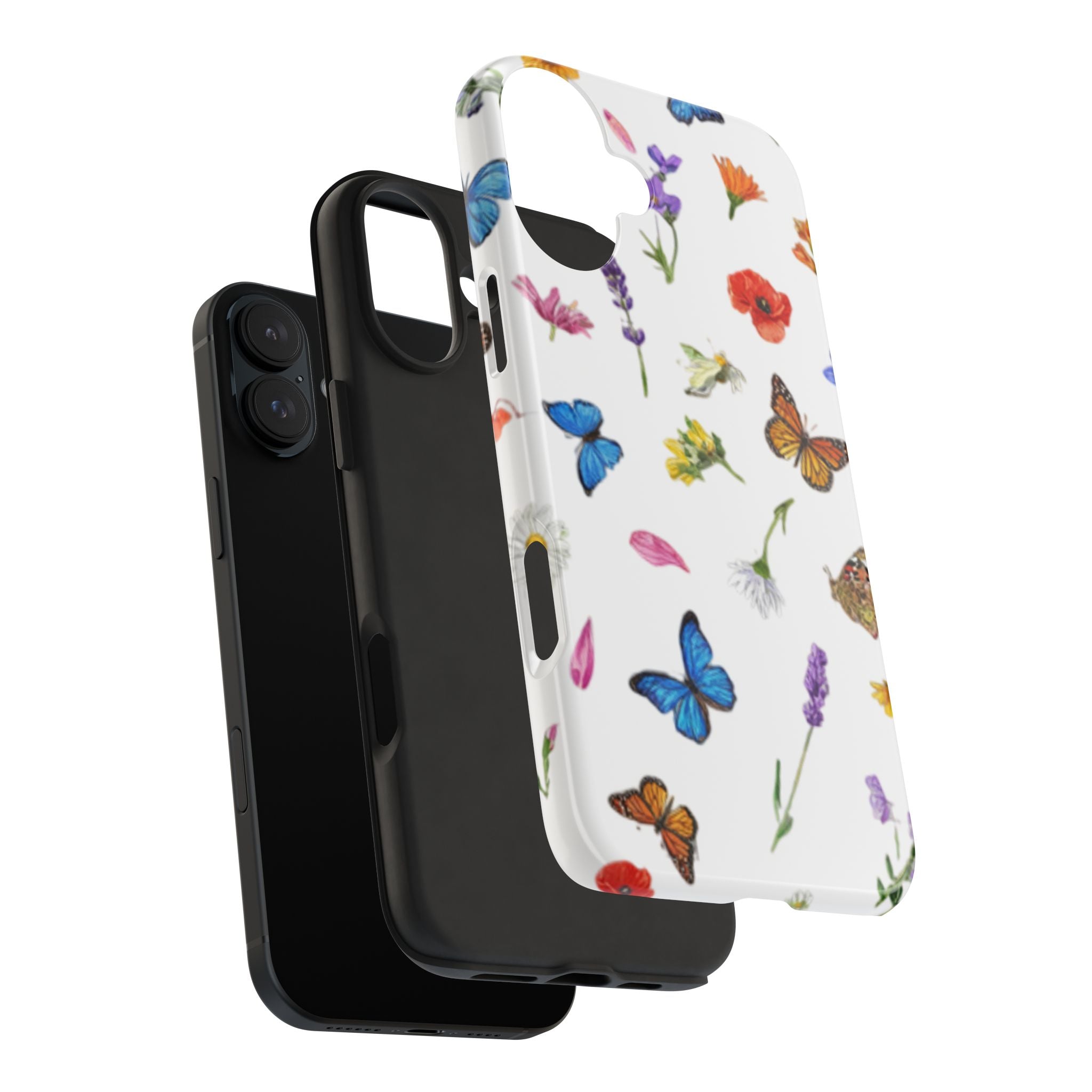 Butterfly Meadow Tough Phone Case / Floral Protective Phone Cover