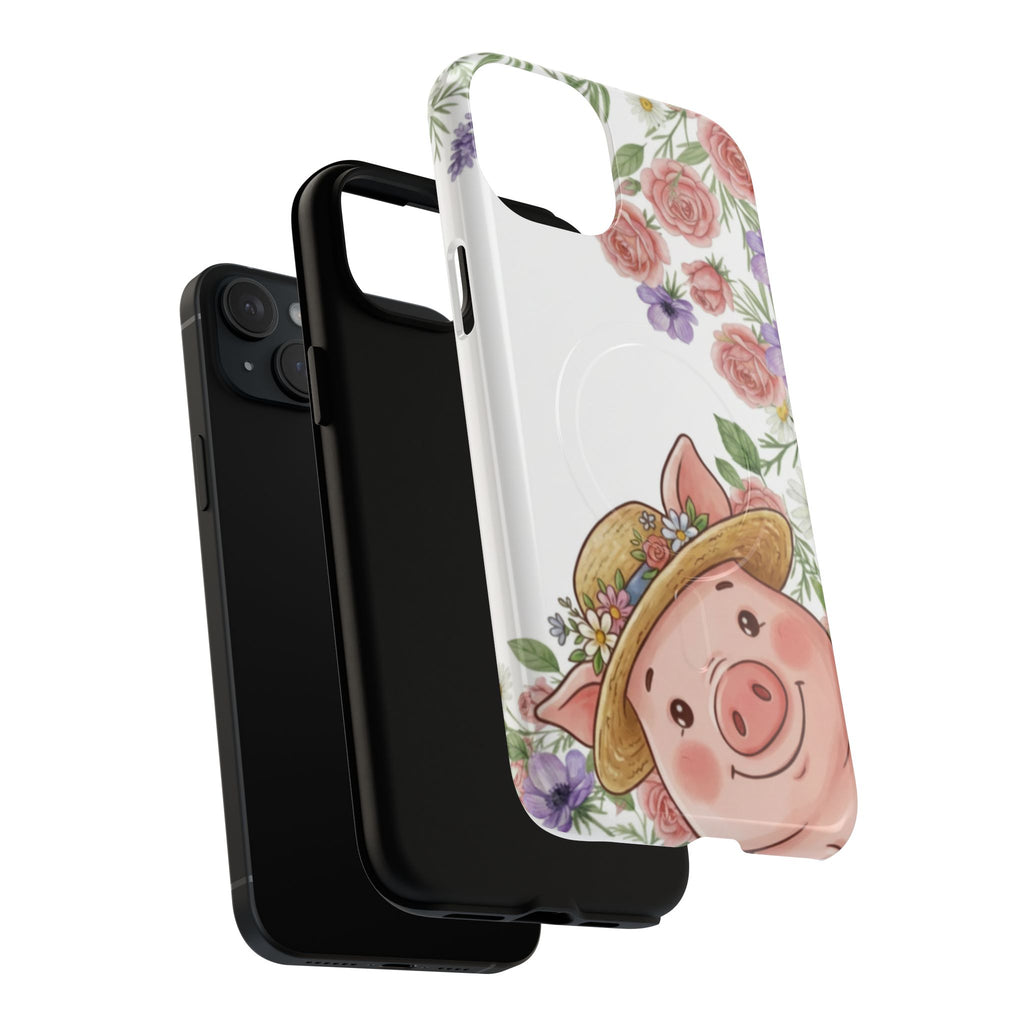 Piglet in Straw Hat Floral Phone Case