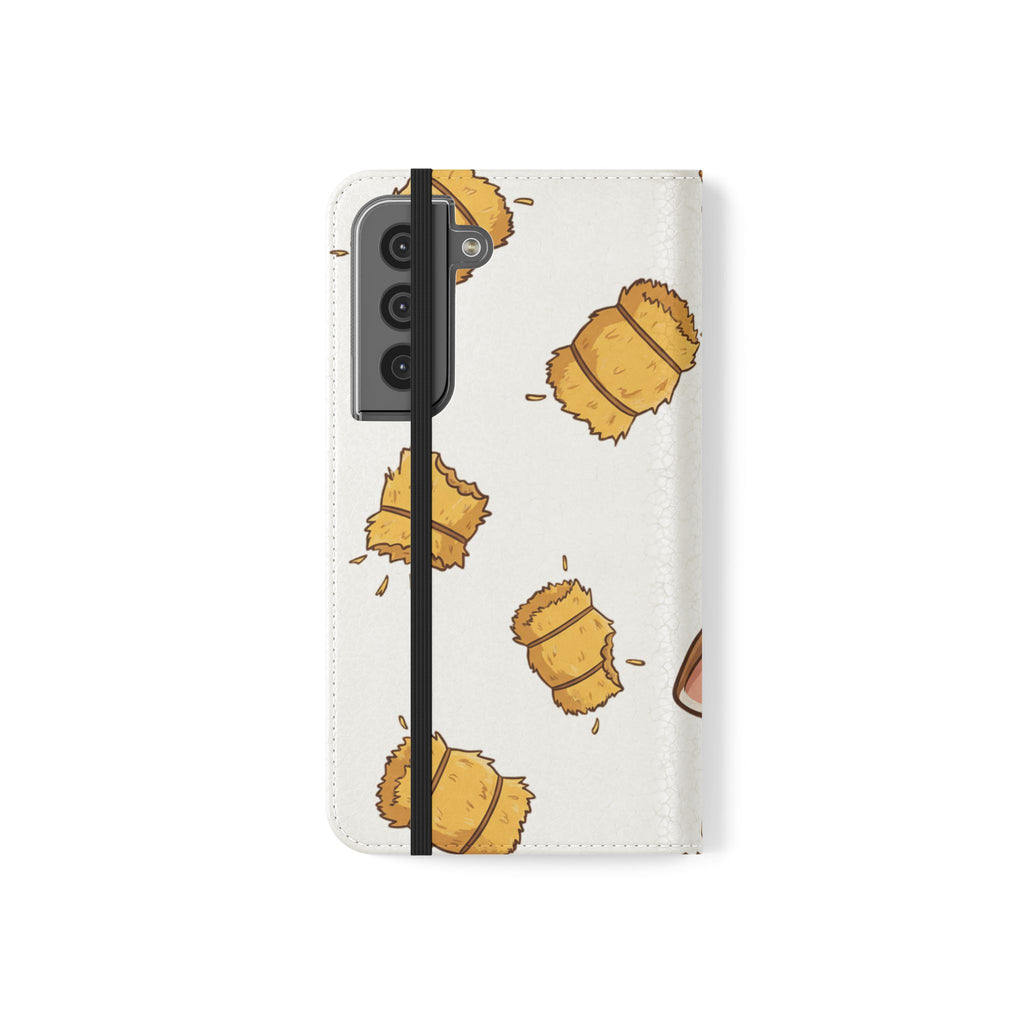 Cow & Hay Pattern Flip Case/ Cute Farm Animal Phone Wallet