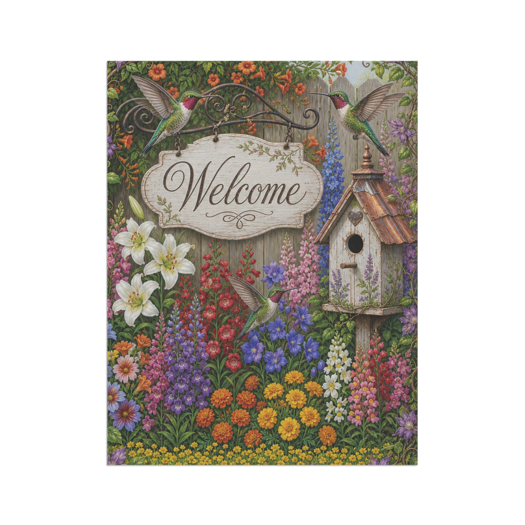 Cottage Garden Floral Banner | House Welcome Flag