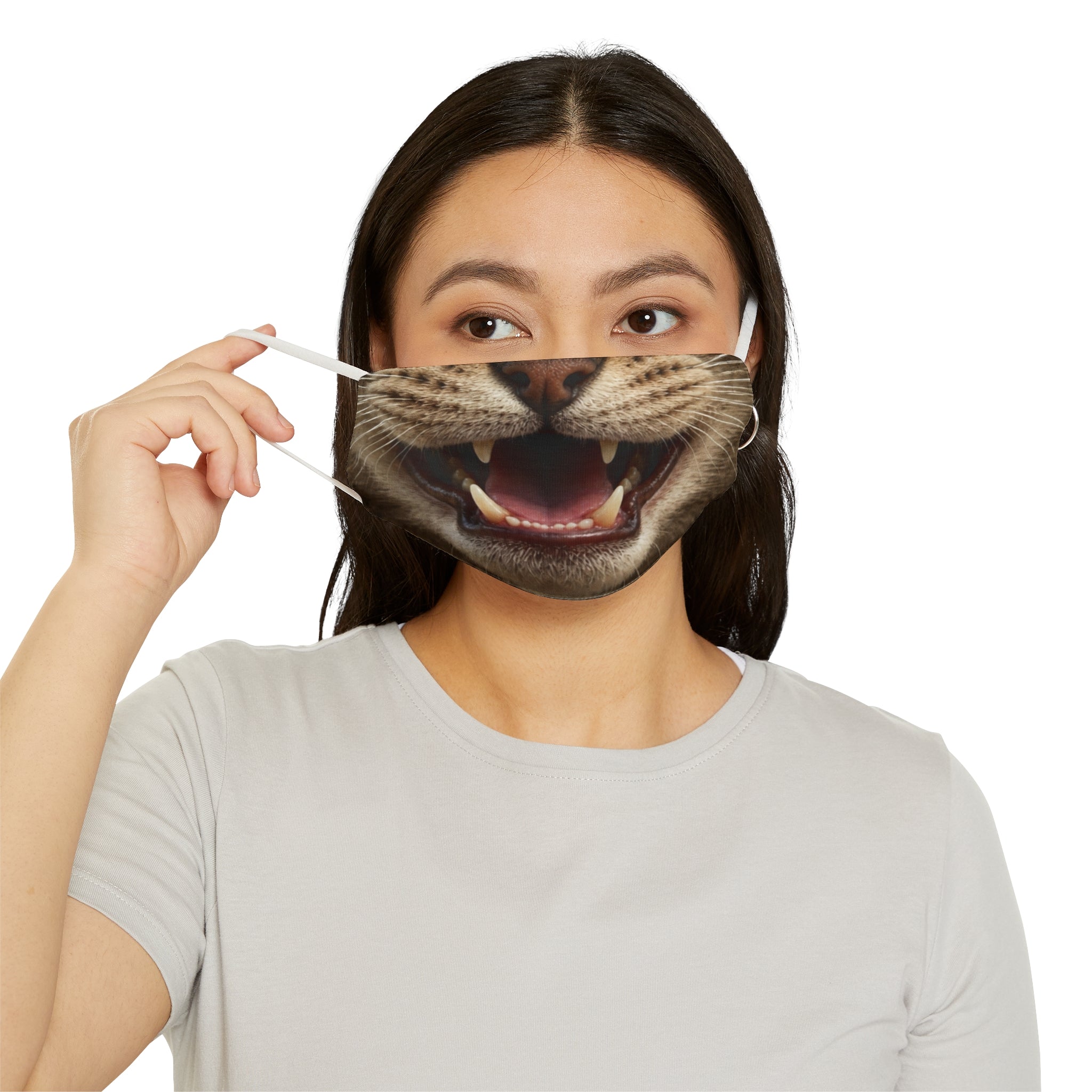 Cat Mouth Face Mask Snug-Fit Polyester Face Mask | Cute Cat Teeth Design