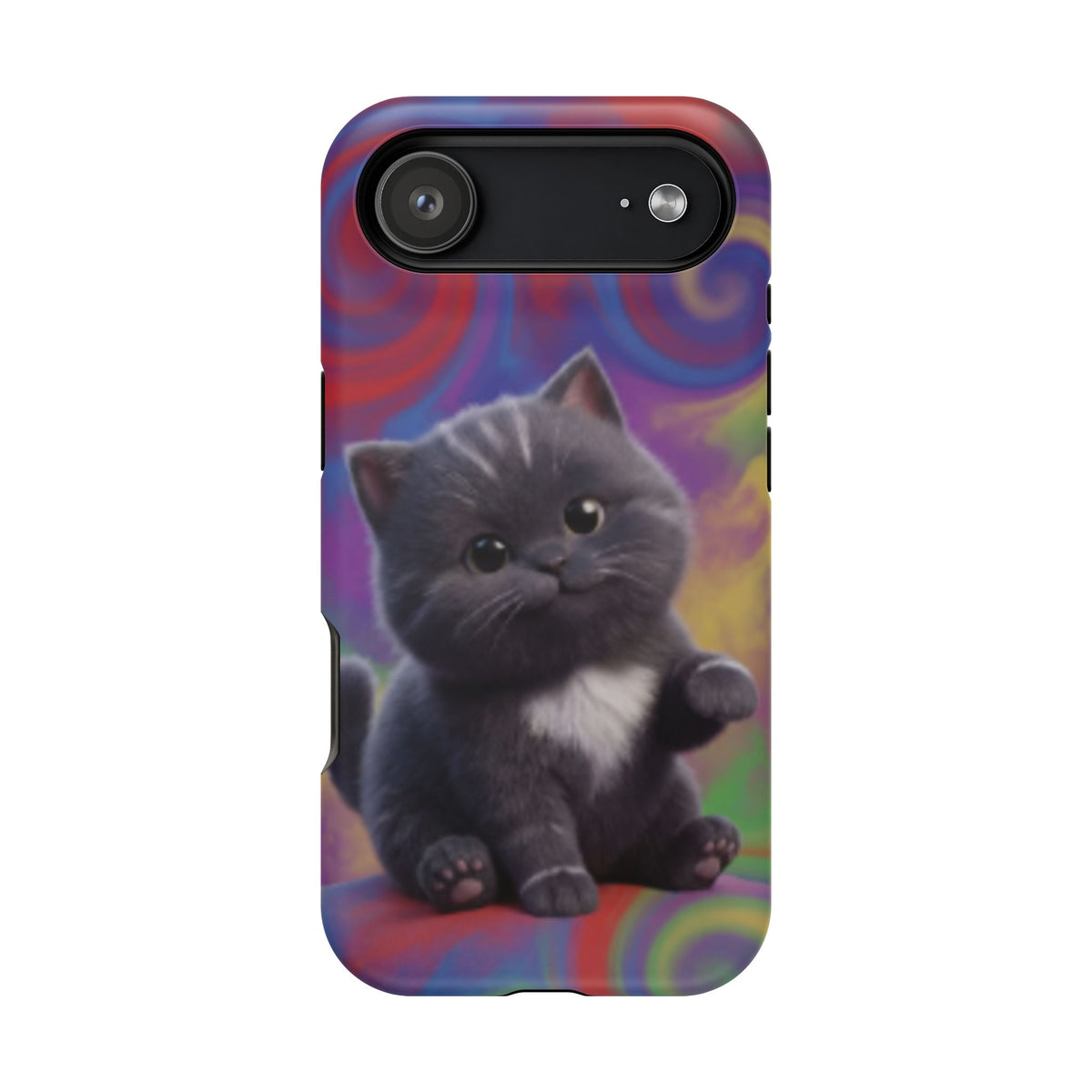 Kawaii Gray Kitten phone case | Impact-Resistant Case