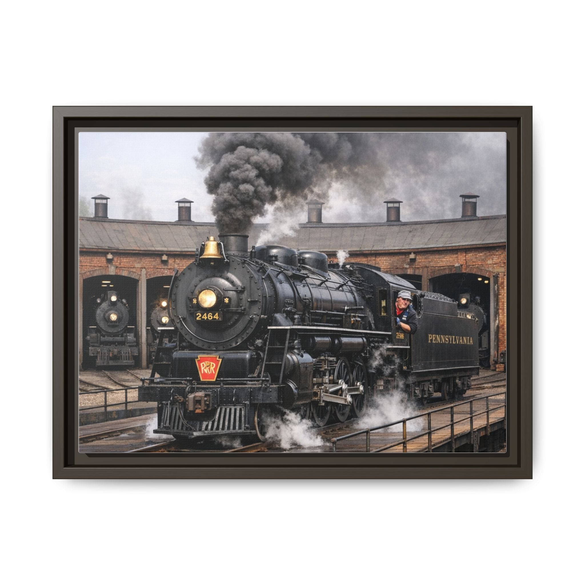 Framed Steam Train/Matte Canvas60 (Multi-color)