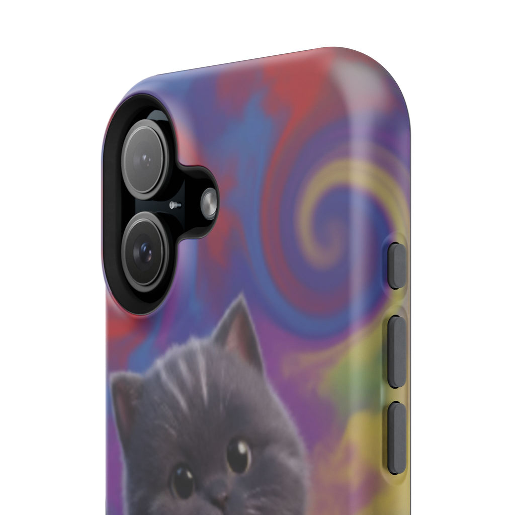 Kawaii Gray Kitten phone case | Impact-Resistant Case