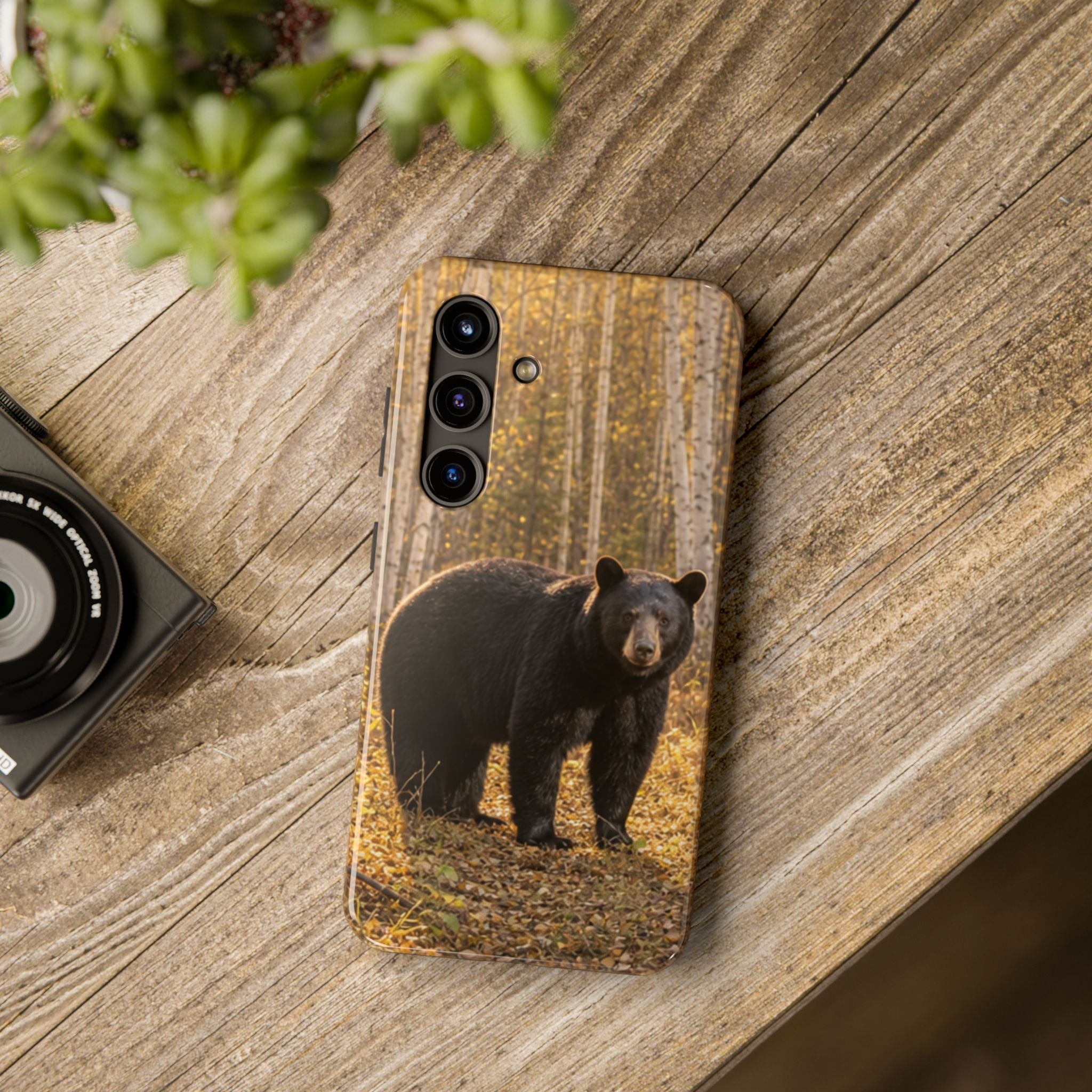 Black Bear Forest Phone Case | Tough Phone Case