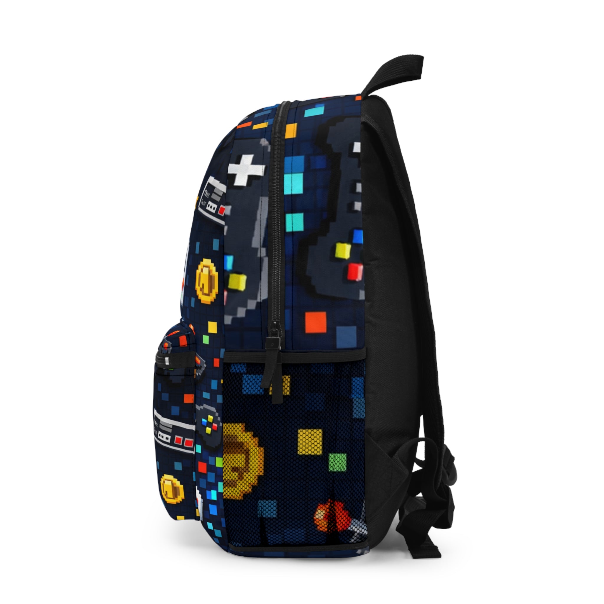 Retro Gaming Pixel Pattern Backpack | Game Controller, Handheld Console