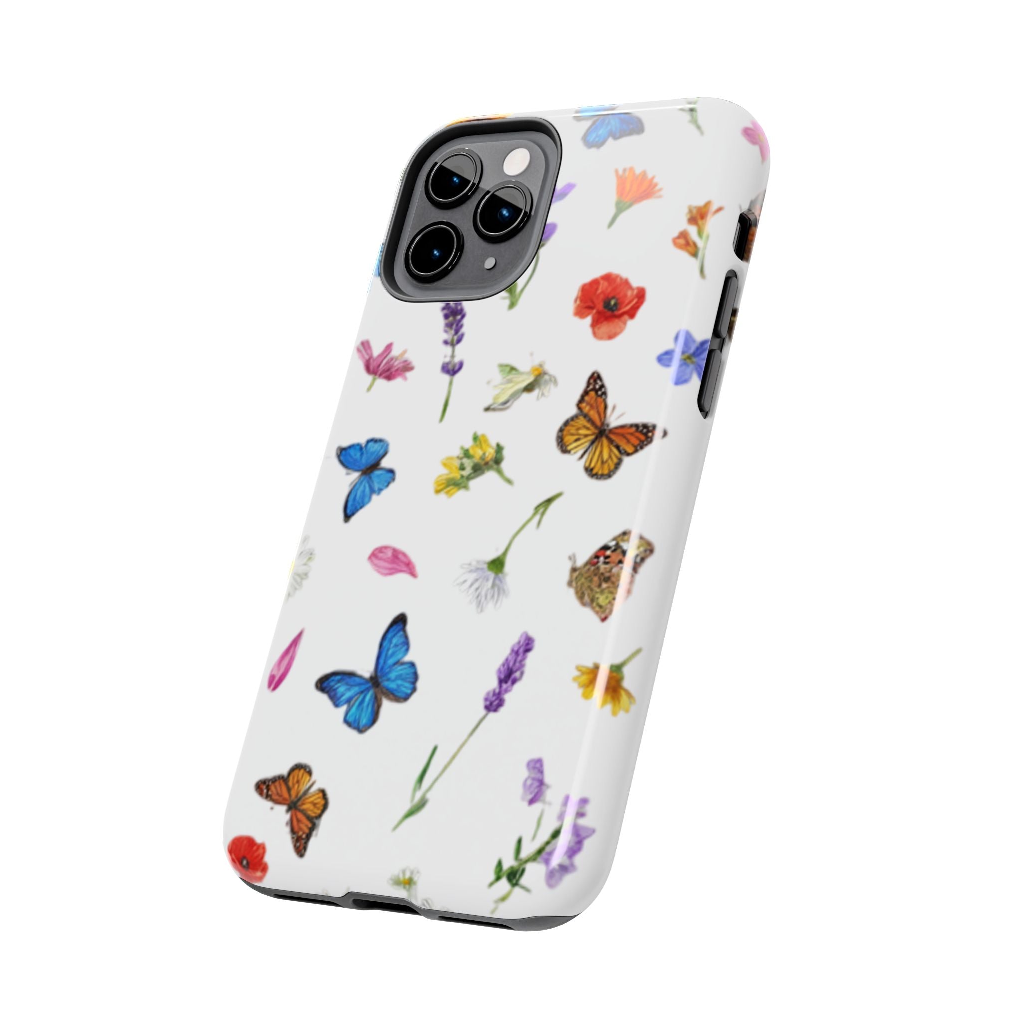 Butterfly Meadow Tough Phone Case / Floral Protective Phone Cover